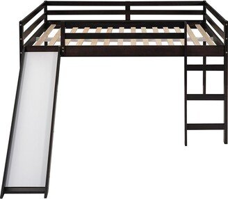 hommetree Full Size Multifunctional Loft Bed with Slide and Ladder