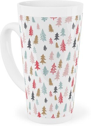 Mugs: Forest Sketch - Red And Pink Tall Latte Mug, 17Oz, Red