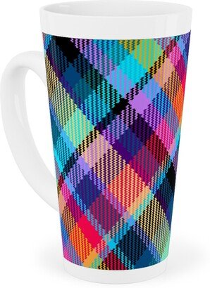 Mugs: Madras Plaid - Tropical Night Tall Latte Mug, 17Oz, Multicolor