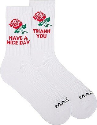 Have A Nice Day Socks in White