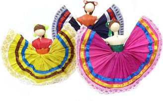 3 Pack Mexican Handmade Corn Husk Tamale Tamal Doll Fiesta Centerpiece | 6 Inch Or 4