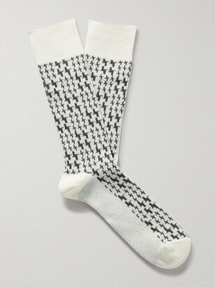 Jacquard-Knit Cotton-Blend Socks