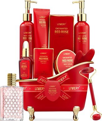 Lovery 10-Pc. Luxe Red Rose Bath & Body Care Gift Set