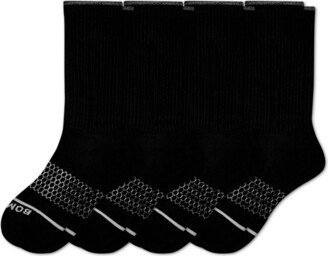 Men's Merino Wool Blend Calf Sock 4-Pack - Black - XL