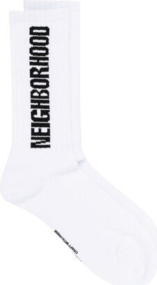 Intarsia Knit Logo Ankle-Length Socks