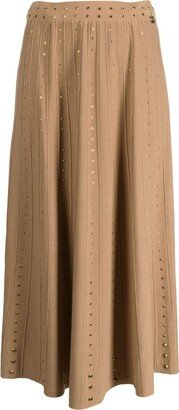 Stud-Embellished Midi Skirt