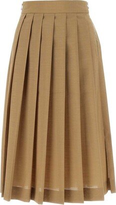 Quira Pleated High Waist Midi Skirt