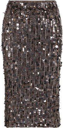 All-Over Sequin-Embellished Midi Skirt