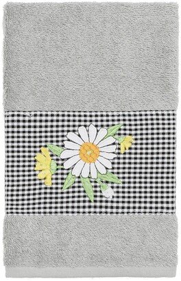 Daisy Embellished Hand Towel - Light Gray