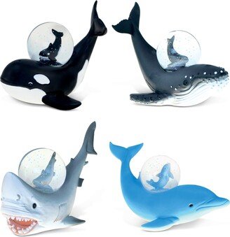 Killer Whale, Humpback, Shark, Dolphin Snow Globe Set of 4 - 45mm