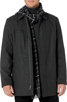 Weston Wool Blend Scarf Coat (Charcoal) Men's Coat