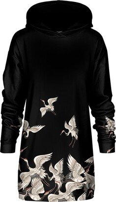 Aloha from Deer Black Cranes Hoodie Oversize Dress