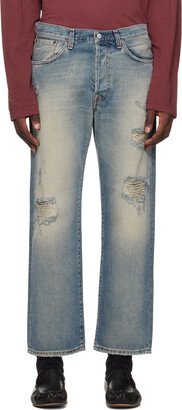 Blue Distressed Jeans-AF