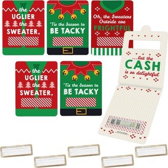 Big Dot Of Happiness Ugly Sweater - Diy Assorted Cash Holder Gift - Funny Money Cards 6 Ct