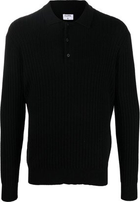 Ribbed-Knit Polo Shirt-AA