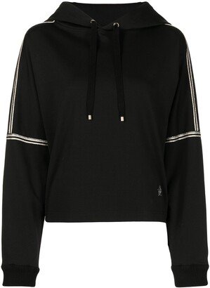 Stripe-Trim Cotton-Blend Hoodie