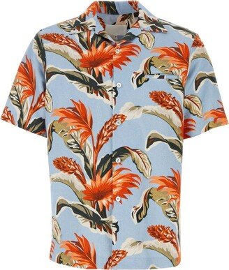 Floral Printed Short-Sleeved Shirt-AD