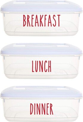 Breakfast, Lunch, Dinner - Vinyl Sticker Decal Labels For Food Storage Containers, Kitchen Organisation, Fridge, Freezer, Leftovers