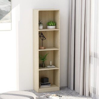 4-Tier Book Cabinet Sonoma Oak 15.7x9.4x55.9 Chipboard