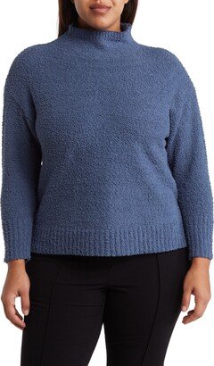 Chenille Popcorn Mock Neck Sweater