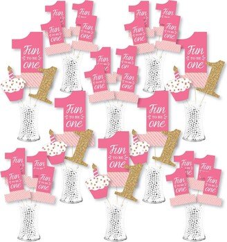 Big Dot Of Happiness 1st Birthday Girl Fun to be One Centerpiece Showstopper Table Toppers 35 Pc