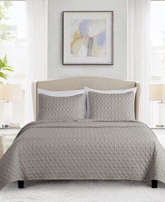 Videri Home Diamond Stitched 3 Piece Quilt Set, King