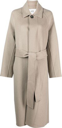 Belted Single-Breasted Coat-AL