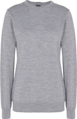 Merino Wool Essential Crewneck Sweater Sweater Grey-AA