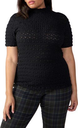 With Love Stretch Lace Mock Neck Top