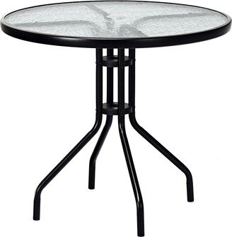 32 Round Garden Bar Glass Table Patio Umbrella Deck Outdoor Furniture