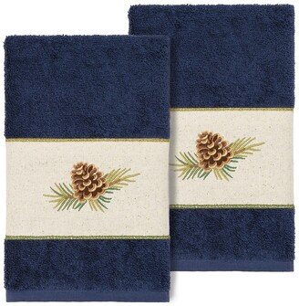 Pierre Embellished Hand Towel - Set of 2 - Midnight Blue