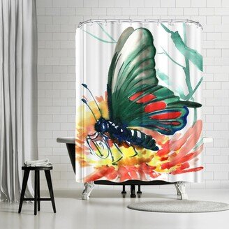 71 x 74 Shower Curtain, Butterfly Green by Suren Nersisyan