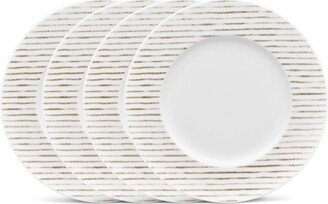 Khaki Hammock Set of 4 Rim Stripe Salad Plates