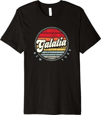 Galatia, NY Retro Sunset Souvenir Retro Galatia Home State Cool 70s Style Sunset Premium T-Shirt