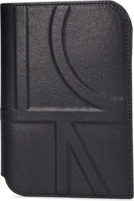 Monogram leather passport holder