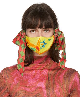 SSENSE Exclusive Yellow & Green Floral Bow Face Mask