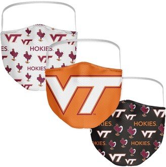 Multi Adult Virginia Tech Hokies All Over Logo Face Covering 3-Pack