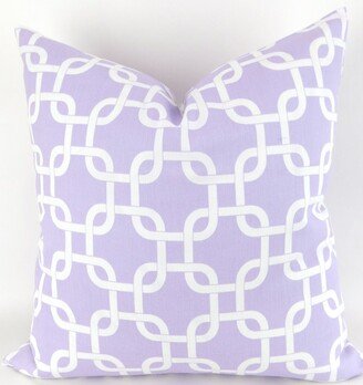 Ready To Ship Lavender Pillow Cover - Lilac Chain Link Pattern, Gotcha Wisteria Purple/White By Premier Prints For Pillow