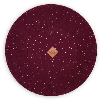 Pillow - Muslin Cushion, Moon Decorative Pillow Round Burgundy