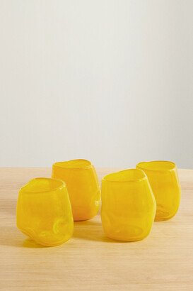 Set Of Four Recycled-glass Tumblers - Yellow