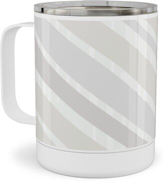 Travel Mugs: Herringbone Hues Stainless Steel Mug, 10Oz, Gray
