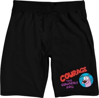 The Courage The Cowardly Dog Animated Series Men's Black Sleep Pajama Shorts-XL