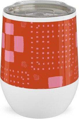 Travel Mugs: Phlox Garden - Red And Pink Stainless Steel Travel Tumbler, 12Oz, Red