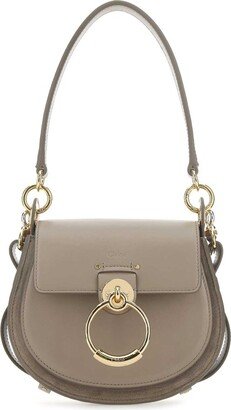 Tess Logo Embossed Ring Embellished Shoulder Bag