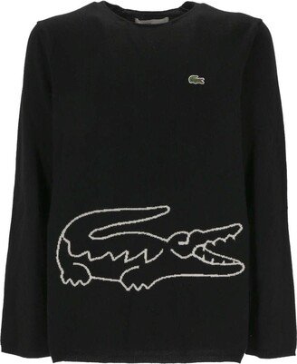 X Lacoste Logo Detailed Long-Sleeved Jumper