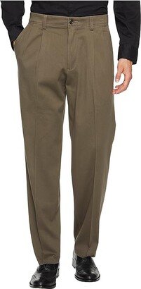 Easy Khaki D3 Classic Fit Pleated Pants (Dark Pebble) Men's Clothing