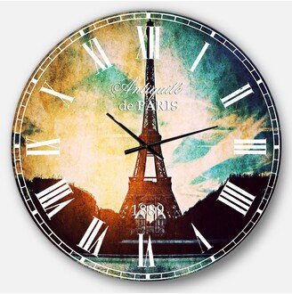 Designart Cityscape Oversized Round Metal Wall Clock - 36 x 36