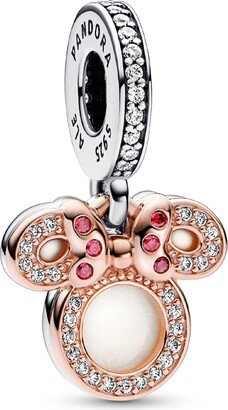 Cubic Zirconia Disney Minnie Mouse Silhouette Double Dangle Charm