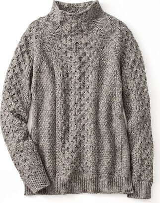 Women's Honeycomb Pullover Sweater - Mid Heather Grey - PS - Petite Size