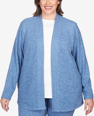 Plus Size Comfort Zone Casual Open Front Cardigan Top